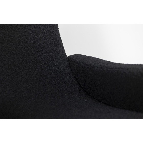 Image 1 of Paar Vintage-Loungesessel mit schwarzem Kräuselstoff, 1970er Jahre