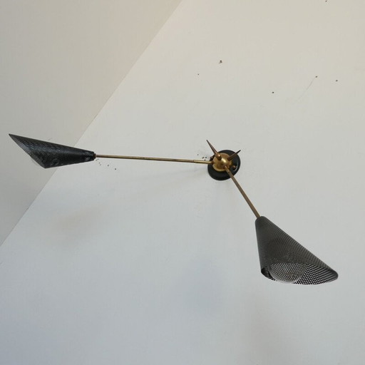 Vintage Lampenschirm aus perforiertem Metall, Frankreich 1960