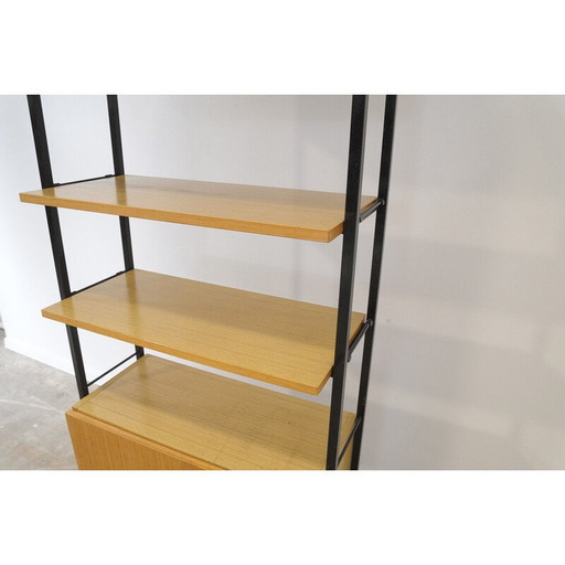 Vintage Wandregal aus Holz und Eisen, Tschechoslowakei 1980