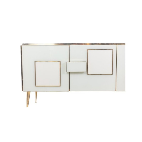 Image 1 of Geometrisches Sideboard aus Glas und vergoldetem Messing, Italien