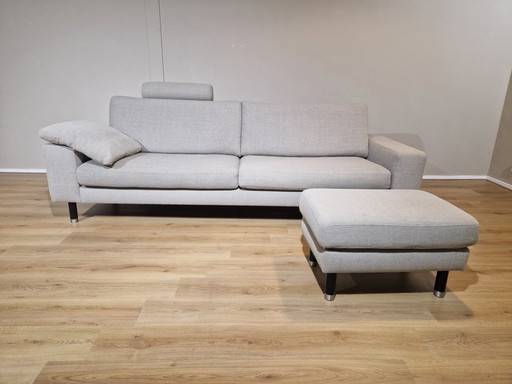 Machalke 4-Sitzer Sofa - Hocker - Grau - Stoff - Design