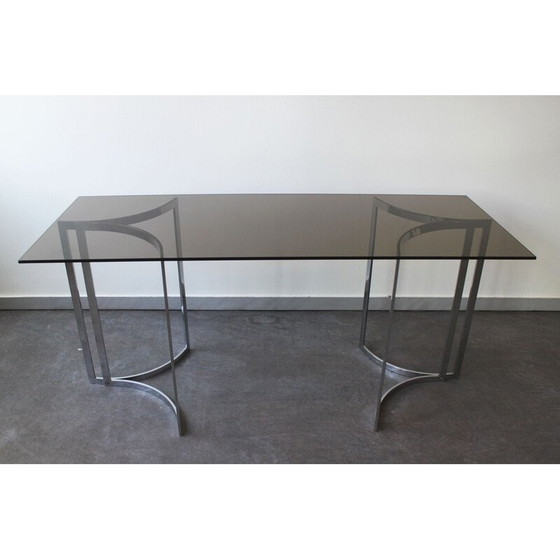 Image 1 of Vintage-Konsole aus Rauchglas und Chrombeinen, 1970