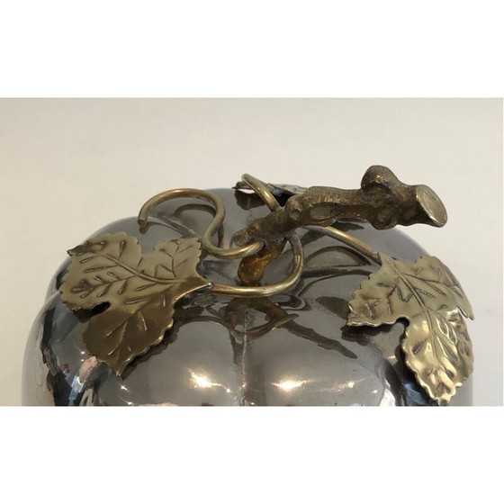 Image 1 of Kürbis-Eiskübel aus versilbertem Metall und Messing, Frankreich 1970