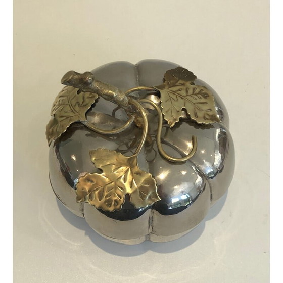 Image 1 of Kürbis-Eiskübel aus versilbertem Metall und Messing, Frankreich 1970