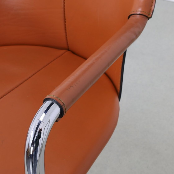 Image 1 of 4X Vintage Barhocker Leder & Chrom