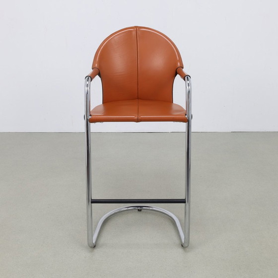 Image 1 of 4X Vintage Barhocker Leder & Chrom