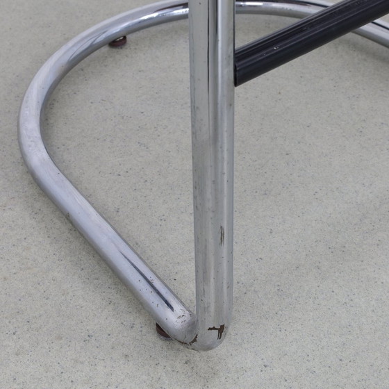 Image 1 of 4X Vintage Barhocker Leder & Chrom