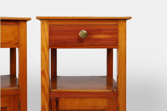 Image 1 of Art Deco Nachttische aus Holz, Frankreich, 1940er Jahre, 2er Set