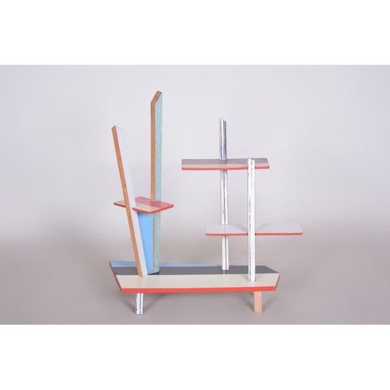 Image 1 of Blumenhalter aus Rotbuche und Formica, Tschechoslowakei 1950