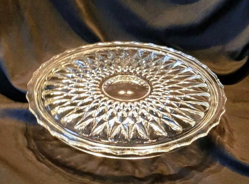 Kuchenplatte Kristallglas Vintage 