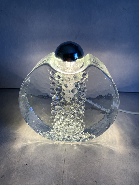 Image 1 of Design-Glastischlampe mit Kopfspiegelleuchte