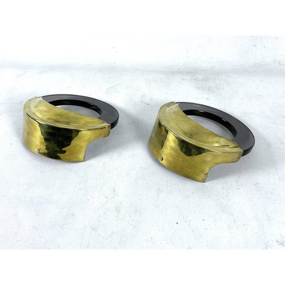 Image 1 of Paar alte Wandlampen aus Messing und Glas für Ity, Italien 1970