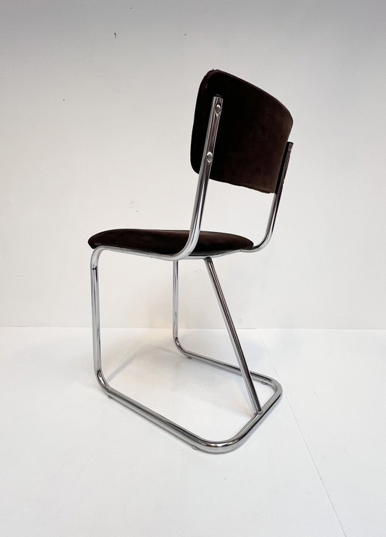 Image 1 of Satz Metall Design Stühle im Gispen Stil (4), 1970'S