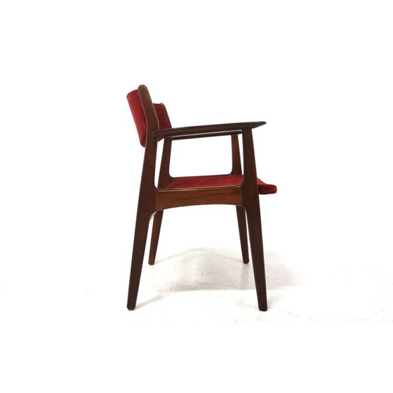 Image 1 of Set aus 4 Vintage Palisander- und Samtstühlen von Henning Kjaernulf für Sorø Stolefabrik, Dänemark 1960