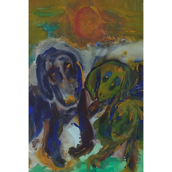 Image 1 of Alte Gouache von Frideborg Bryth, 1961