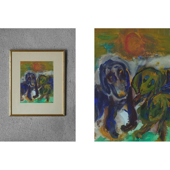 Image 1 of Alte Gouache von Frideborg Bryth, 1961