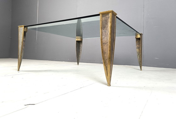 Image 1 of Couchtisch aus Bronze und Glas, 1970er Jahre