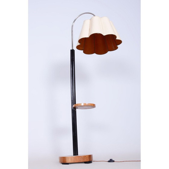 Image 1 of Vintage Art Deco Stehlampe aus Nussbaum und Eiche von Jindrich Halabala für Up Zavody, Tschechoslowakei 1930