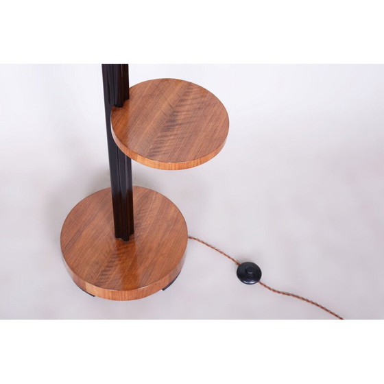 Image 1 of Vintage Art Deco Stehlampe aus Nussbaum und Eiche von Jindrich Halabala für Up Zavody, Tschechoslowakei 1930