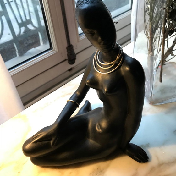 Image 1 of Große afrikanistische Skulptur - Vintage-Keramik - Marc Henri - 1950