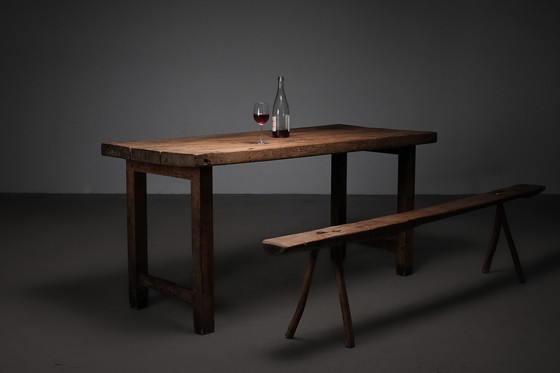 Image 1 of Popular Crafts Alter Bauernhoftisch aus massivem Kiefernholz