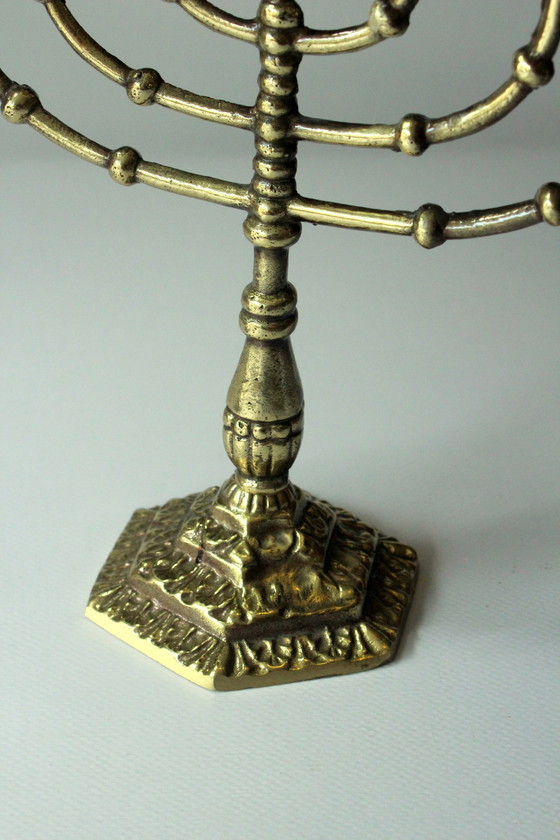 Image 1 of Menorah aus Messing Kerzenhalter 7-armig