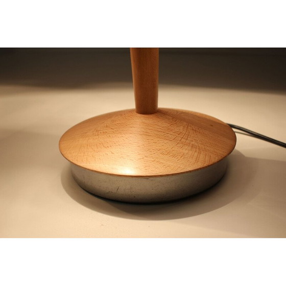 Image 1 of Vintage Tischlampe aus Holz von Lucid, Französisch 1970