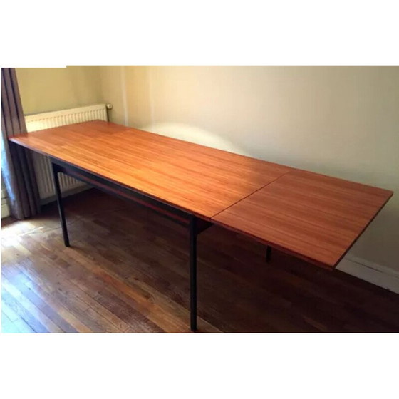 Image 1 of Vintage Esszimmertisch mit Mahagoni-Furnier von Charron, französisch 1950