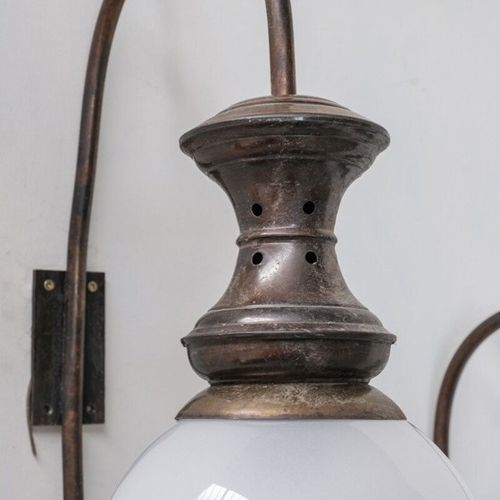 Image 1 of Ein Paar italienische Glaswandlampen aus der Mitte des Jahrhunderts, 1960er Jahre