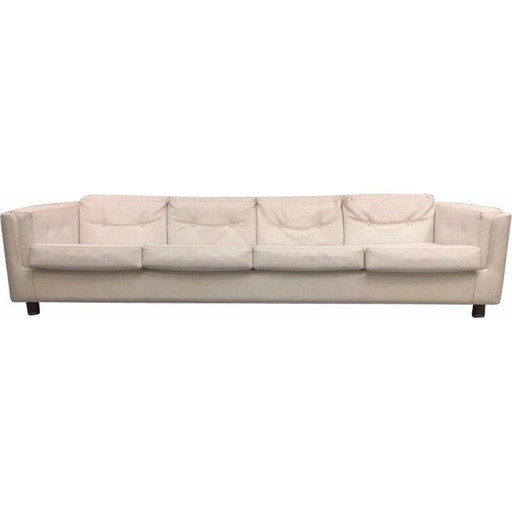 Weißes Skai-Sofa von Mario Scheichenbauer für Zanotta, Italien, 1965