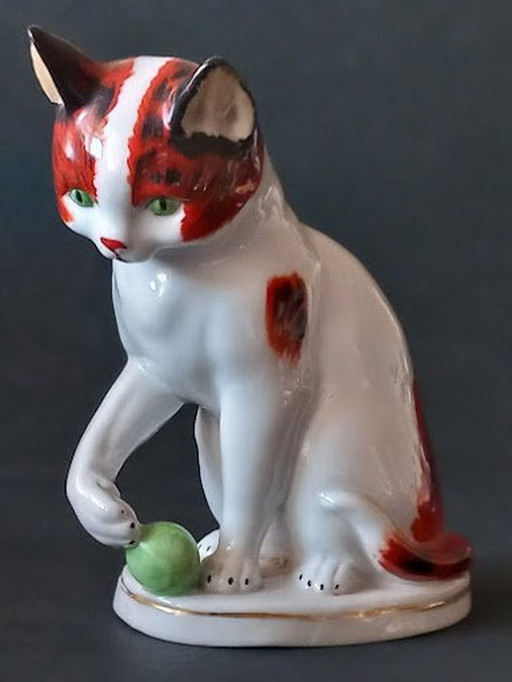 Carl Scheidig Grafenthal KG (1906 - 1935) Antike Porzellan Katzenfigur