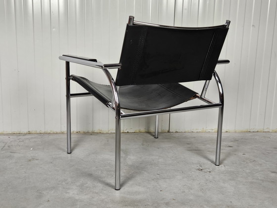 Image 1 of Vintage Stuhl Leder Gerard Vollenbrock