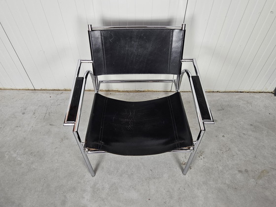 Image 1 of Vintage Stuhl Leder Gerard Vollenbrock