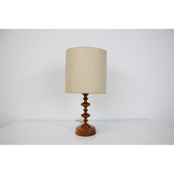 Image 1 of Vintage-Tischlampe aus Ahornholz, Papier und Jute von Antonín Hepnar, Tschechoslowakei 1970er Jahre