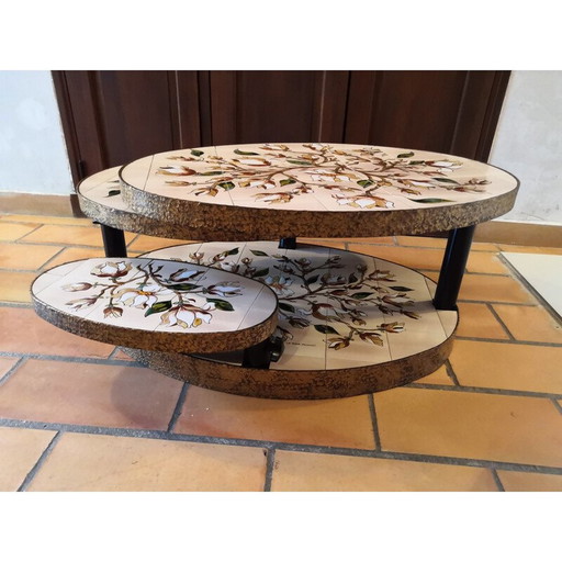 Vintage Couchtisch aus Stahl von Georges Pelletier für La Roue in Vallauris, 1970