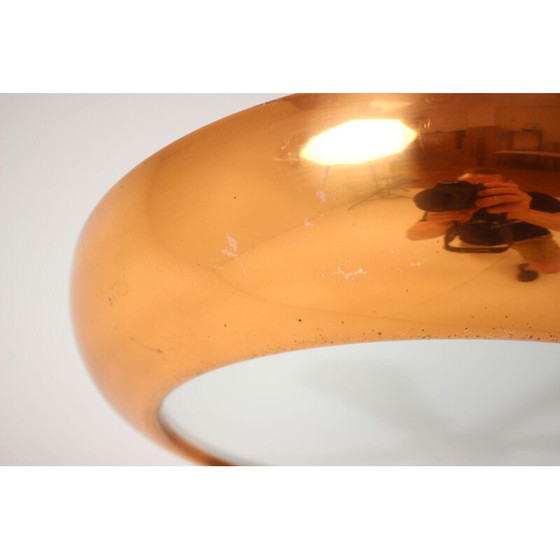 Image 1 of Vintage Bauhaus Metall Pendelleuchte Funktionalismus UFO von Josef Hurka für Napako, Tschechoslowakei 1940