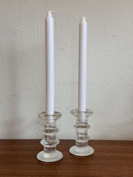 Vintage Eisglas Kerzenleuchter Pukeberg Schweden