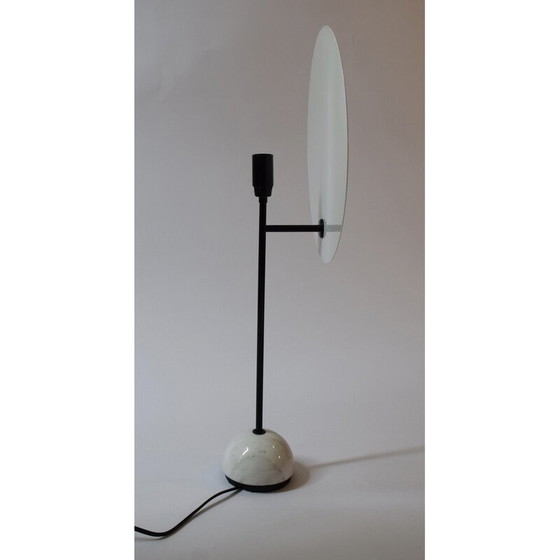 Image 1 of Vintage-Lampe Kuta aus geädertem Marmor und Metall von Vico Magistretti für Oluce, Italien 1978