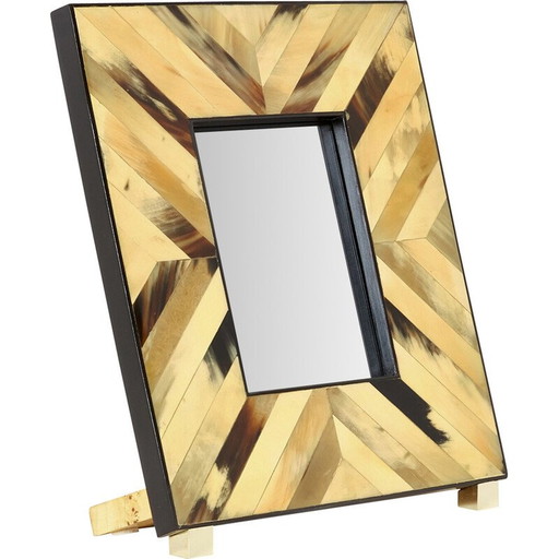 Fotorahmen aus Messing und Hornintarsien, Italien 1970