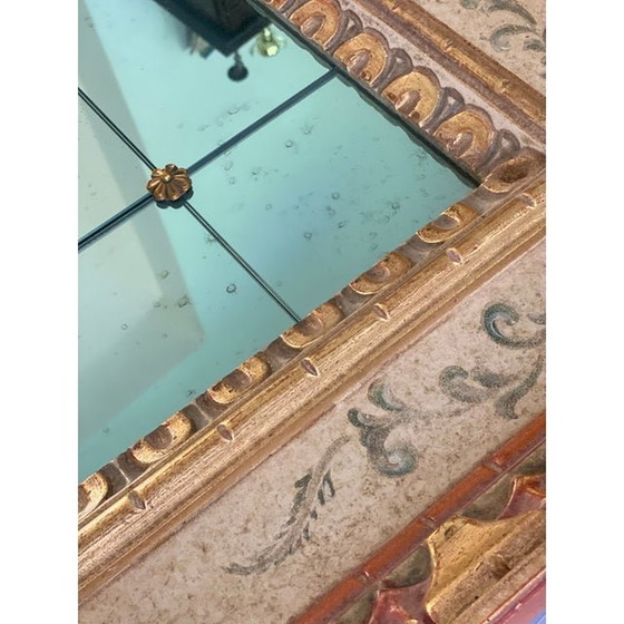 Image 1 of Venezianischer Spiegel des späten 20. Jahrhunderts aus massivem Lindenholz, handdekoriert