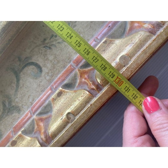 Image 1 of Venezianischer Spiegel des späten 20. Jahrhunderts aus massivem Lindenholz, handdekoriert