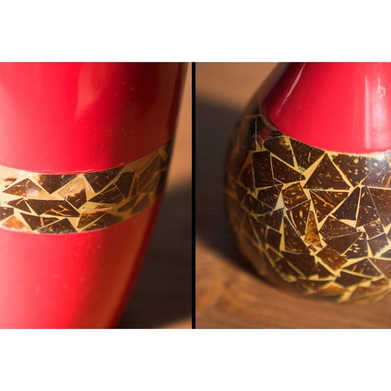 Image 1 of Paar Vintage-Vasen aus Terrakotta mit eingelegtem Mosaik, 1970-180