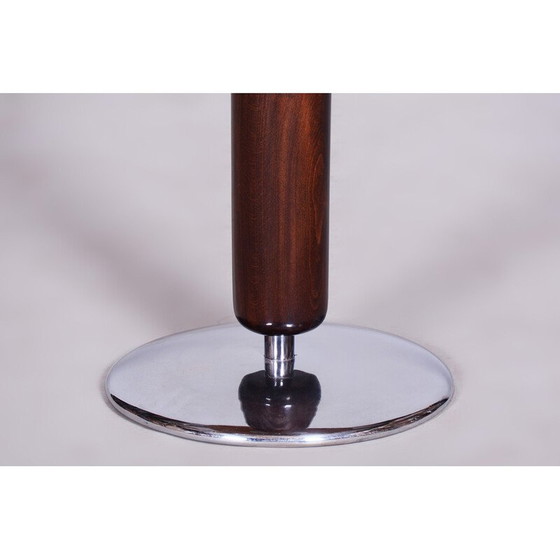 Image 1 of Runder Tisch aus Nussbaum und Chrom, Art Deco, Jindrich Halabala für Up Zavody, Tschechische Republik 1930er Jahre