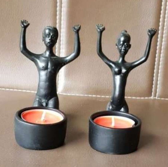 Image 1 of Teelichthalter Duo,Vintage 