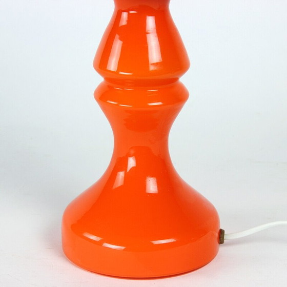 Image 1 of Orangefarbene Glastischlampe von Vitropol, Polen 1960er Jahre