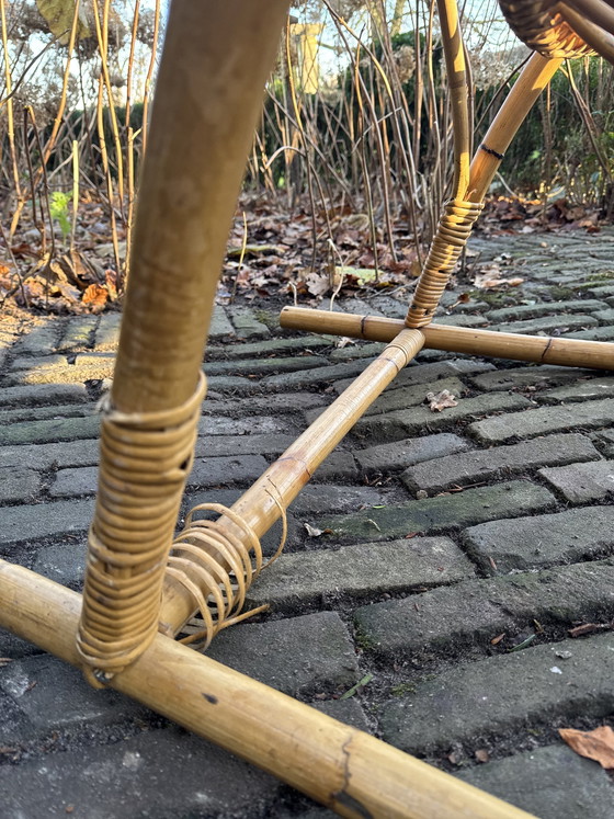 Image 1 of Schöner Vintage Rattan Schaukelstuhl