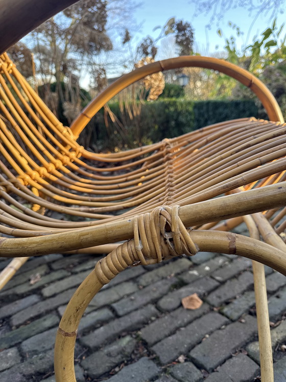 Image 1 of Schöner Vintage Rattan Schaukelstuhl