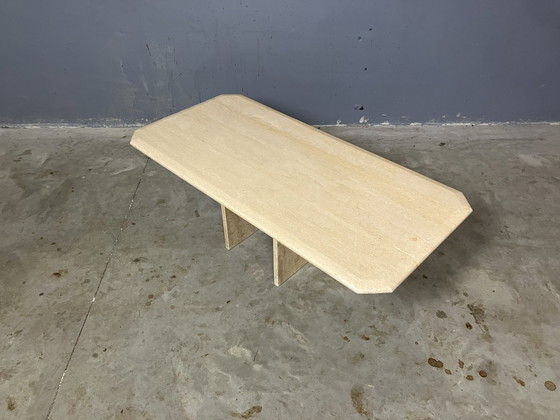 Image 1 of Vintage Travertin Couchtisch flexible Beine
