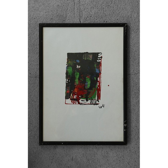 Image 1 of Vintage-Gemälde auf Papier von Rosario Calì, 1960