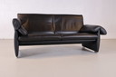 De Sede verstellbares Sofa aus schwarzem Leder